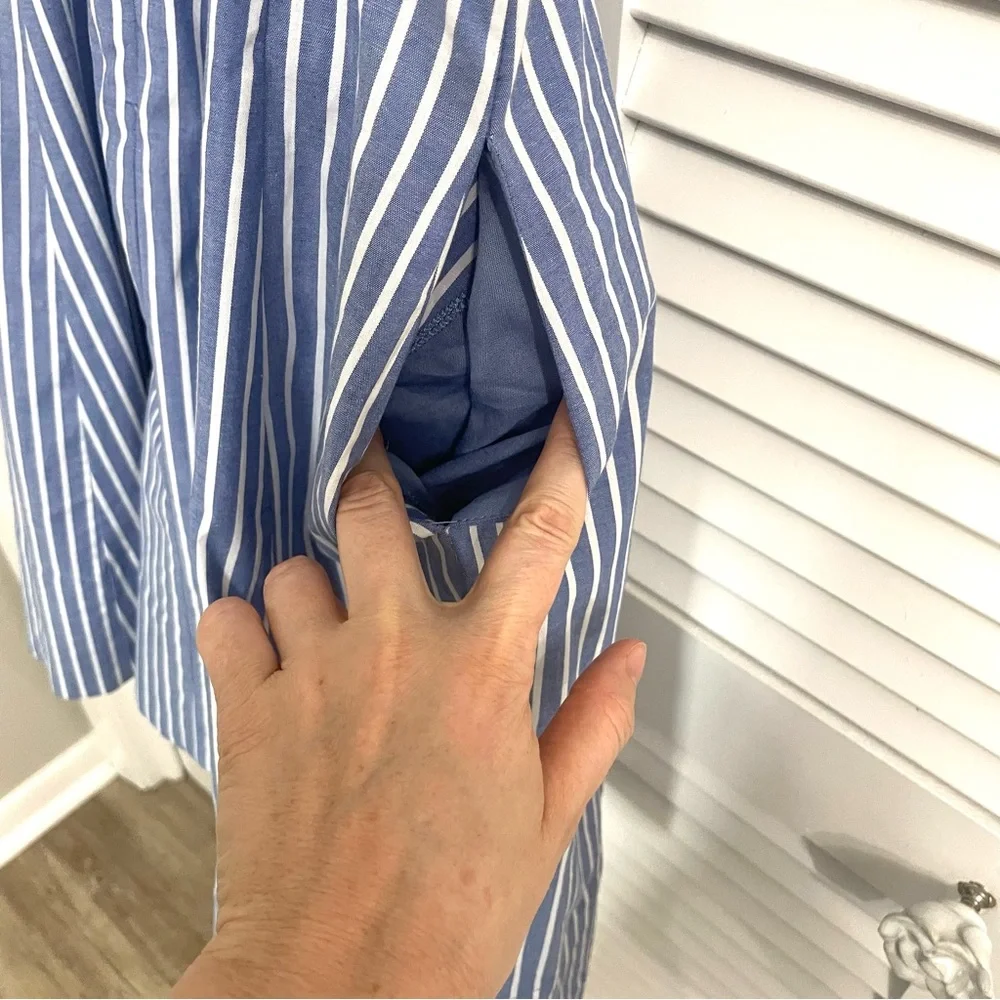 NWT Cynthia Rowley Womens Blue White Stripe Fit & Flare Sundress Sleeveless Sz 4 - Picture 5 of 13